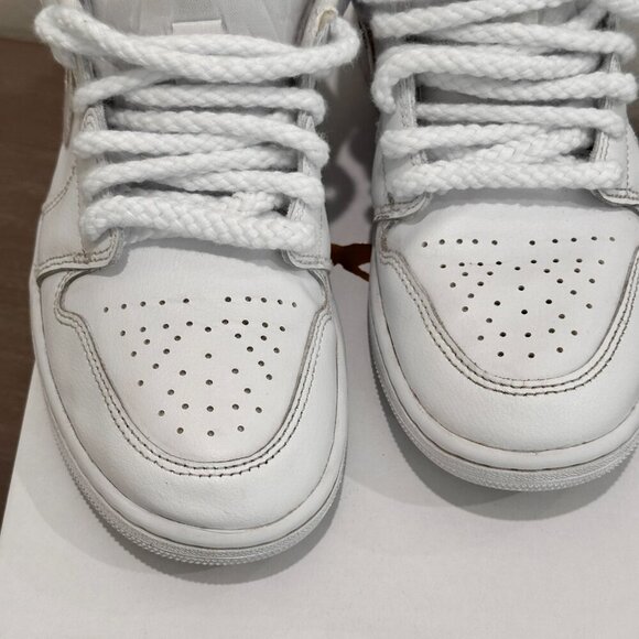 AIR JORDAN 1 LOW WHITE/WHITE-WHITE BLANC/BLANC/BLANC W - Picture 14 of 15